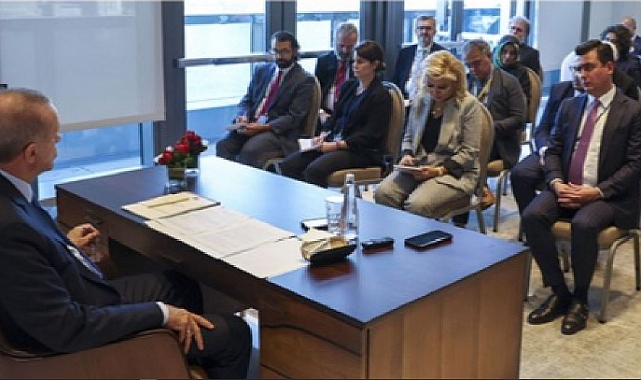 Erdoğan, New York'taki Türkevi'nde gazetecilerle bir araya geldi