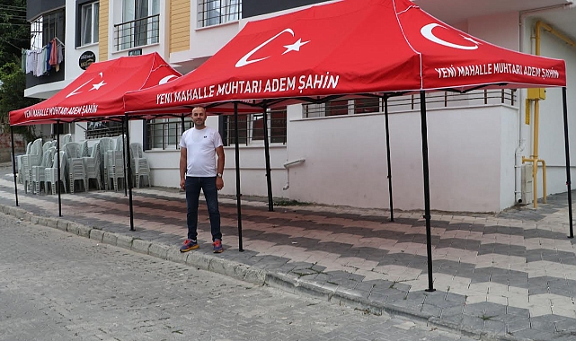 Havza’da mahalle muhtarı taziye çadırı aldı