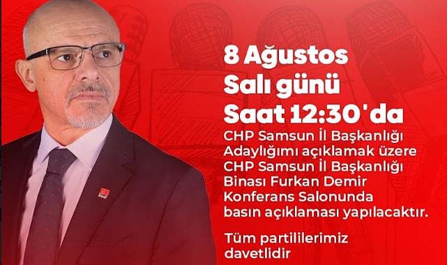 Mehmet Özdağ CHP Samsun İl Başkanlığı'na adaylığını açıkladı