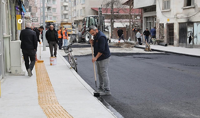 Bafra Cumhuriyet Caddesi'nde Baskı Beton Kaldırım Çalışmaları Tamamlandı