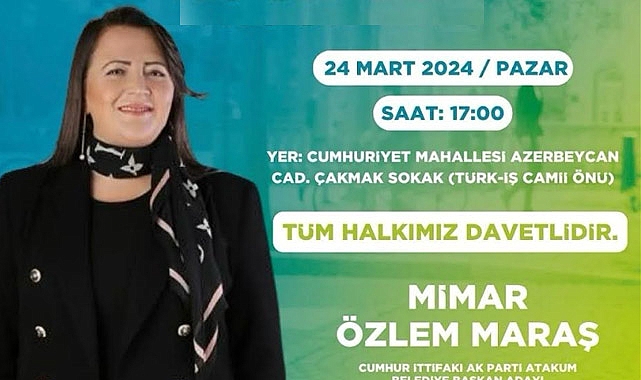Mimar Özlem Maraş, tüm Atakumluları, "Büyük Atakum Buluşması"na davet etti