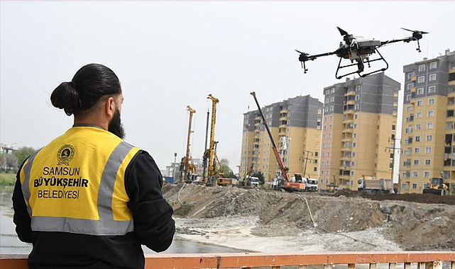Samsun Büyükşehir Belediyesi'nden Derelerde İnovatif İlaçlama Çalışması