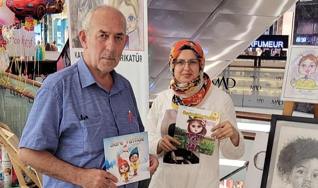 Karikatür sanatçısı Filiz Güldal'a Şair Dursun'dan Ziyaret