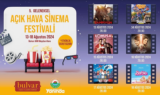 İlkadım’da Açık Hava Sinema Festivali Başlıyor
