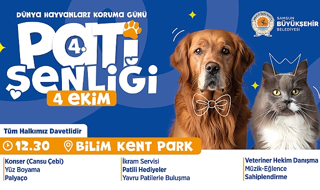 Samsun Büyükşehir Belediyesi’nden ‘Pati Şenliği’ Etkinliği
