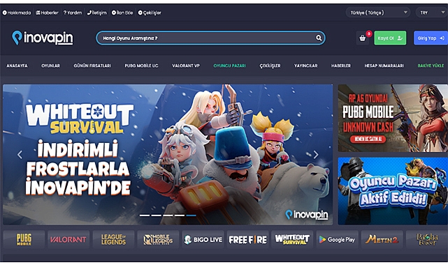 inovapin.com: Oyun Dünyasının Güvenilir Dijital Mağazası