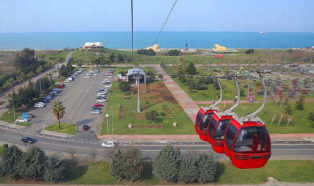 Samsun'da Yenilenen Teleferiğe Yoğun İlgi