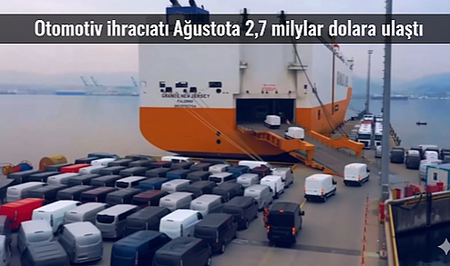 Otomotiv ihracatı Ağustosta 2,7 milyar dolara ulaştı