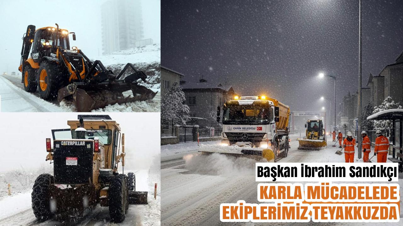 Canik Belediyesi'nden Karla Etkin Mücadele: Ekipler Sahada, Yollar Açık!