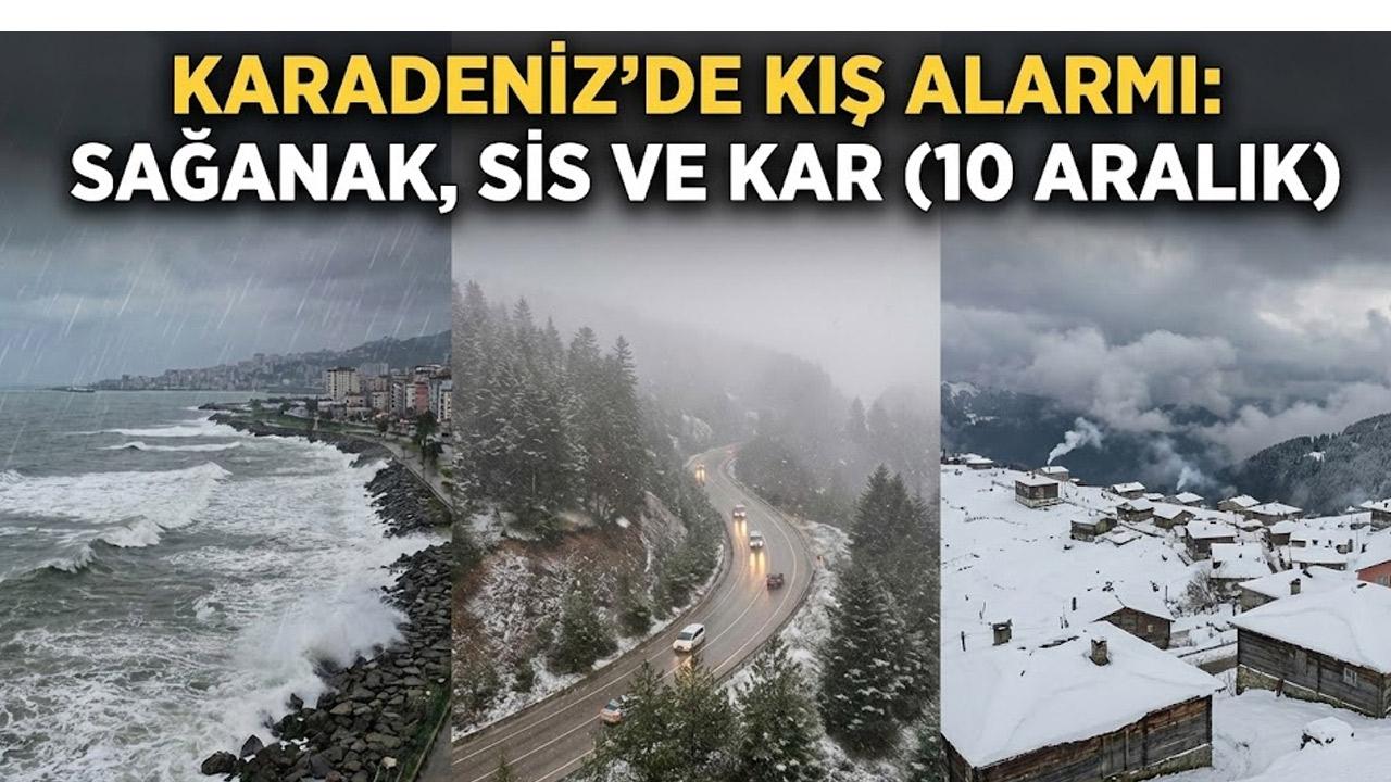 Karadeniz'de Kış Yüzünü Sert Gösterdi: Sahilde Sağanak, Zirvede Kar Alarmı!