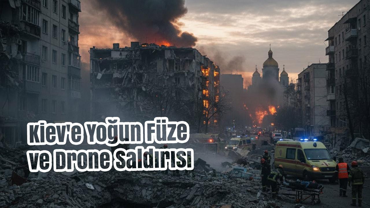 Kiev'e Yoğun Füze ve Drone Saldırısı: En Az 1 Ölü, Çok Sayıda Yaralı