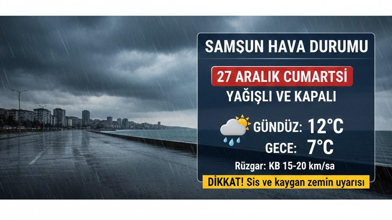 Samsun’da 27 Aralık Cumartesi Hava Nasıl Olacak? Yağış Uyarısı