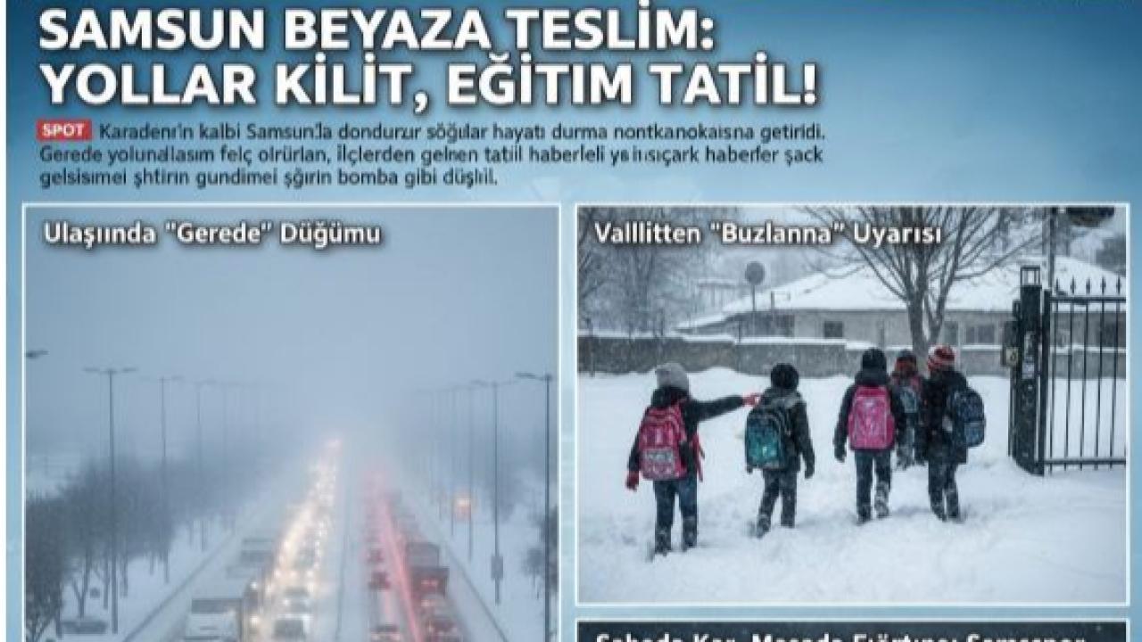 Samsun’da Kar Esareti: Gerede Yolu Kapandı, İlçelerde Okullar Tatil!
