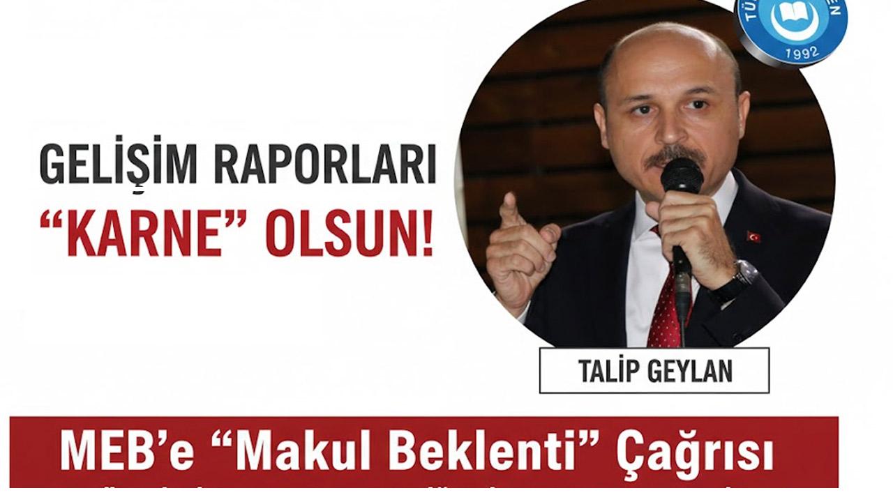 Gelişim Raporları "Karne" Vasfında Düzenlenmelidir!