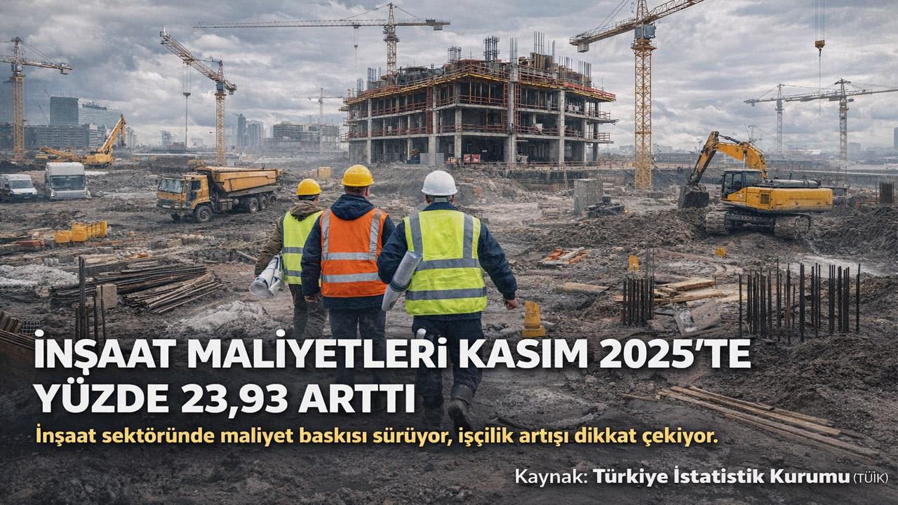İnşaat Maliyetleri Kasım 2025’te Yüzde 23,93 Arttı