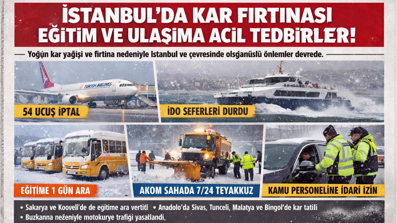 İstanbul Merkezli Kış Fırtınası: Eğitim, Ulaşım ve Kamu Düzeni Alarmda
