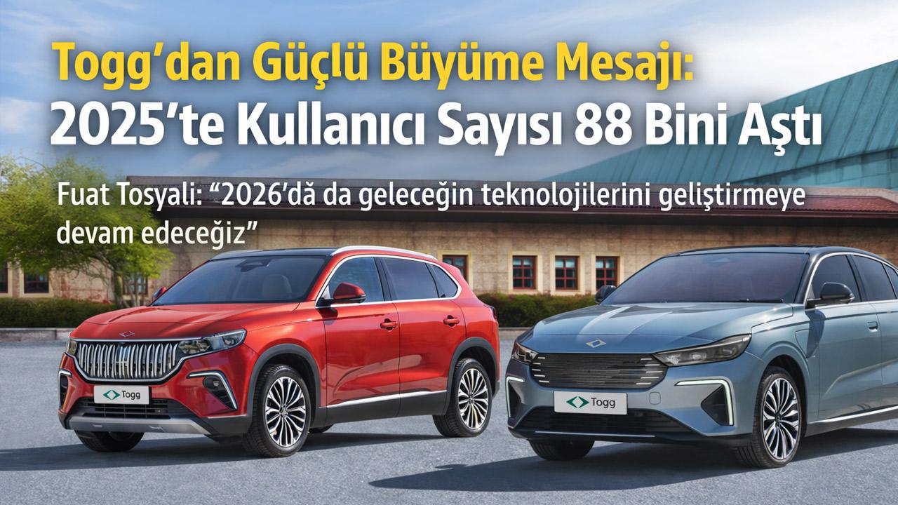 Togg’dan Güçlü Büyüme Mesajı: 2025’te Kullanıcı Sayısı 88 Bini Aştı