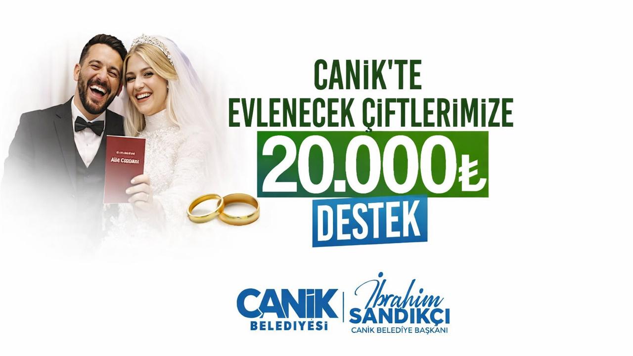 Canik’te Evlenecek Çiftlere 20 Bin TL Destek Müjdesi