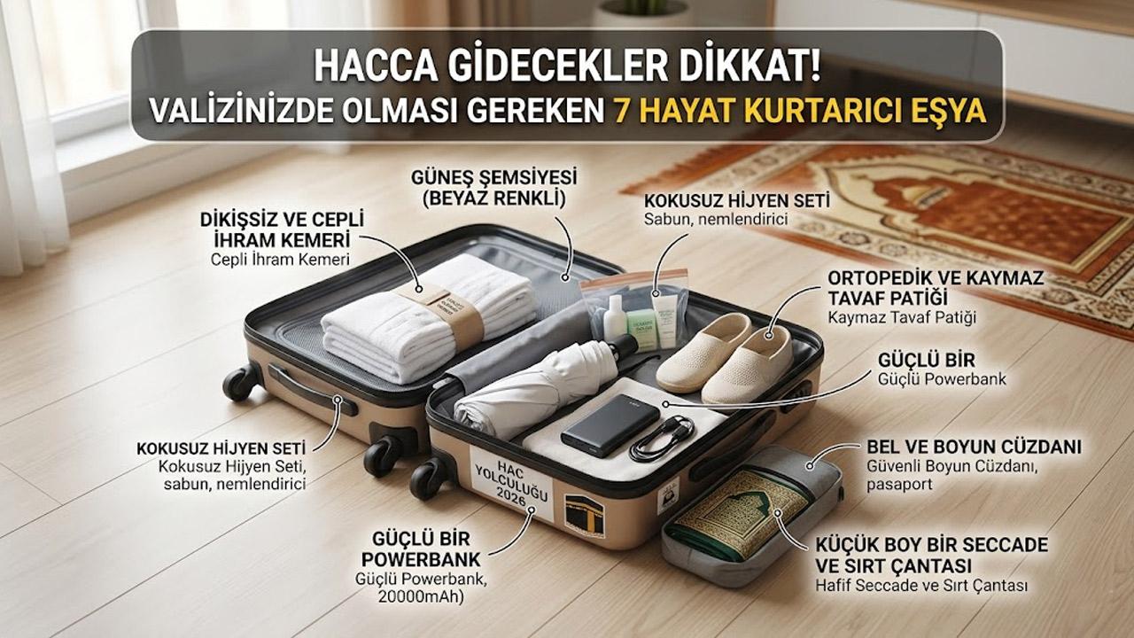 Hacca Gidecekler Dikkat! Valizinizde Mutlaka Olması Gereken 7 Hayat Kurtarıcı Eşya
