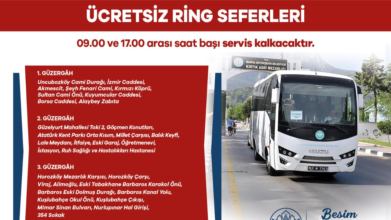 Manisa’da Bayramda Mezarlıklara Ücretsiz Ulaşım