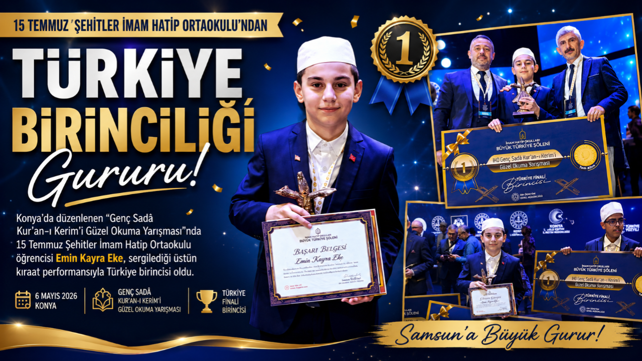 Samsunlu Öğrenci Türkiye Birincisi Oldu: Emin Kayra Eke’den Büyük Başarı