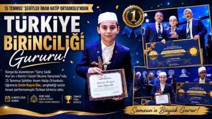 Samsunlu Öğrenci Türkiye Birincisi Oldu: Emin Kayra Eke’den Büyük Başarı