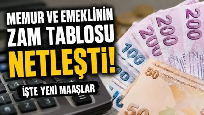 Memur ve Emeklinin Zam Tablosu Netleşti! İşte Meslek Meslek Yeni Maaşlar