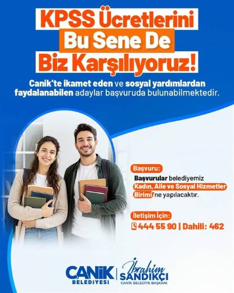 Canik'te KPSS'ye Girecek Gençlere Büyük Destek: Başvuru Ücretlerini Belediye Karşılıyor